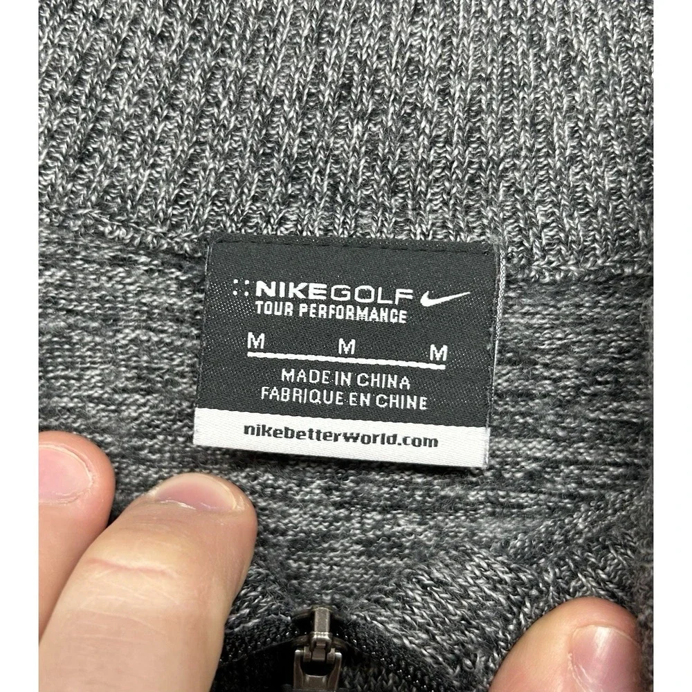 Nike Womens Size M Gray Long Sleeve 1/2 Zip Wool Blend Sweater (L8)